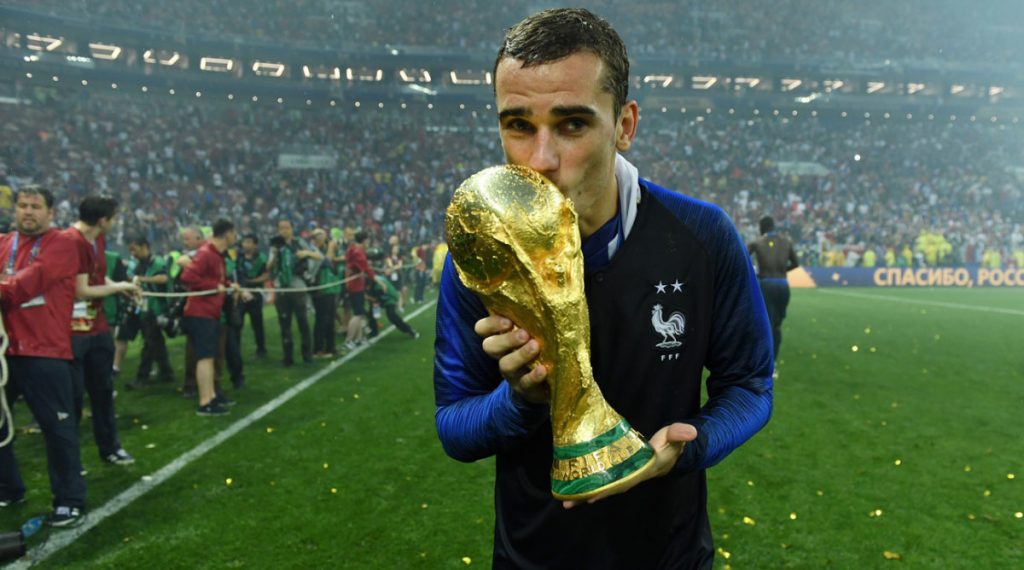 Griezmann after winning the World Cup in 2018.