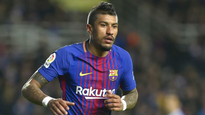 Paulinho playing for Barcelona after leaving Tottenham.